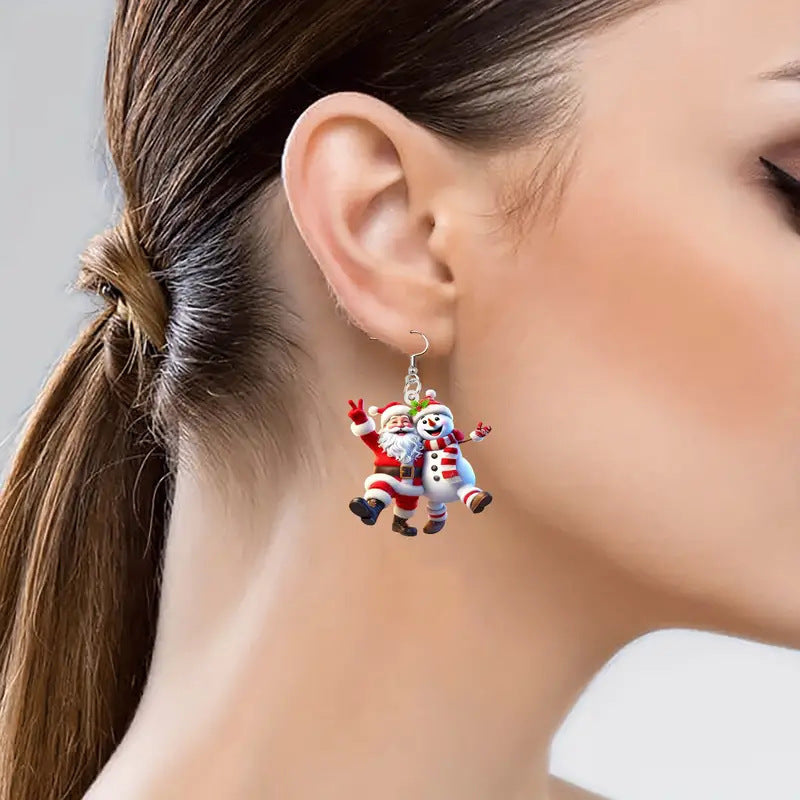 Wholesale  and Snowman cartoon character earrings fun holiday atmosphere earrings